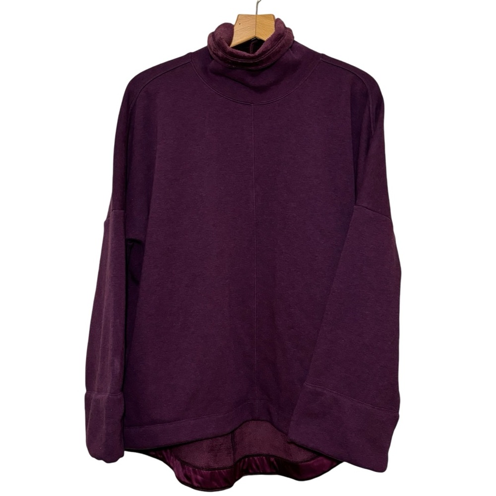 ATHLETA Cozy Karma Funnel Neck Sweatshirt. Spiced Cabernet Heather. Women’s M